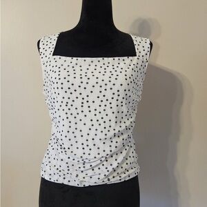 Elegant Black and White Polka Dot Blouse